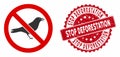 No Crow Icon with Grunge Stop Deforestation Seal