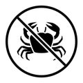 No crustaceans one color vector icon