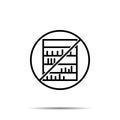 No cupboard, books icon. Simple thin line, outline vector of book ban, prohibition, forbiddance icons for ui and ux, website or