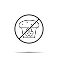 No cupcake, shamrock icon. Simple thin line, outline vector of saint patricks day ban, prohibition, embargo, interdict, Royalty Free Stock Photo