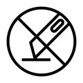 No cutter icon. No use the cutter. Do not open with knife. Do not use blades to open