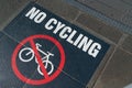 No Cycling footpath sign Royalty Free Stock Photo