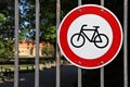 No cycling sign in Germany Royalty Free Stock Photo