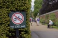 No Cycling Sign Royalty Free Stock Photo