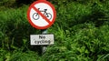 No cycling warning sign Royalty Free Stock Photo