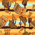 No.1 Dad cowboy seamless pattern