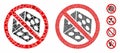 No dice gambling Mosaic Icon of Trembly Elements Royalty Free Stock Photo