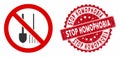 No Dig Icon with Distress Stop Homophobia Seal Royalty Free Stock Photo