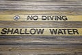 No diving sign Royalty Free Stock Photo
