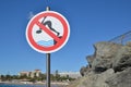 No diving sign Royalty Free Stock Photo