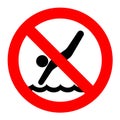 no diving sign swimming pool Royalty Free Stock Photo