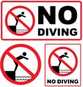 No Diving Sign vector Royalty Free Stock Photo