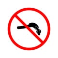No diving sign, warning symbol man jumping down, prohibition icon, red circle Royalty Free Stock Photo