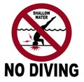 No Diving Sign Royalty Free Stock Photo