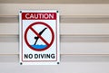 No Diving sign Royalty Free Stock Photo