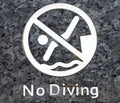 No diving warning at swimming pool Royalty Free Stock Photo