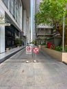 No dog allowed and parking prohibition sign in common area Royalty Free Stock Photo