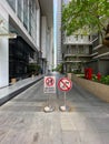 No dog allowed and no parking sign in residential area Royalty Free Stock Photo