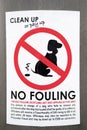 No Dog Fouling Sign Fixed Penalty Clean Up Sign Royalty Free Stock Photo