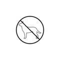 No dog line icon,prohibited sign, vector graphics Royalty Free Stock Photo
