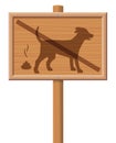 No Dog Poop Zone Wooden Signboard