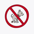 No dog pooping vector sign