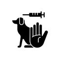 No dog testing black glyph icon