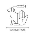 No dog testing linear icon