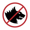 No dogs allowed. Dog prohibition sign,