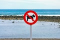 No dogs allowed sign on the beach Royalty Free Stock Photo