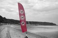 No dogs sail sign on Morfa Nefyn beach in Wales. Part of restrictions for dogs in Wales