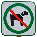 No dogs sign in green, isolated on white
