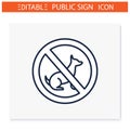 No dogs symbol line icon