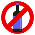 No drink alcohol prohibition sign vector illustration
