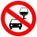 No drink and drive vector sign