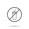 No drink icon. Simple thin line, outline vector of cinema ban, prohibition, embargo, interdict, forbiddance icons for ui and ux,