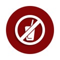 no drink, prohibited sign icon in badge style. One of Decline collection icon can be used for UI, UX