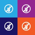 no drink, prohibited sign illustration icon on multicolored background