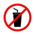 No drink sign. Vector illustration.