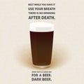 No drinking after death - dark bear phrase illustration