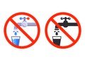 No drinking water sign. tap with a glass. Royalty Free Stock Photo