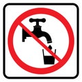 No Drinking water sign Royalty Free Stock Photo