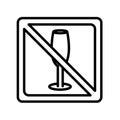 No drinks icon vector sign and symbol isolated on white background, No drinks logo concept Royalty Free Stock Photo