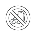 No driving and phone using icon, color, line, outline vector sign, linear style pictogram isolated on white. Symbol, logo Royalty Free Stock Photo