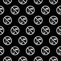 No driving and phone using seamless pattern isolated on black background Royalty Free Stock Photo
