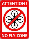 No drone, multicopter prohibited symbol. Vector.