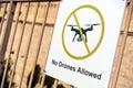 No drone zone sign