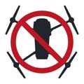 No drone zone sign. Flights with drone prohibited. Royalty Free Stock Photo
