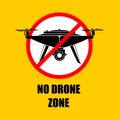 No drone zone sign. No drones icon vector