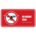 No drone zone sign - quadcopter flights prohibited